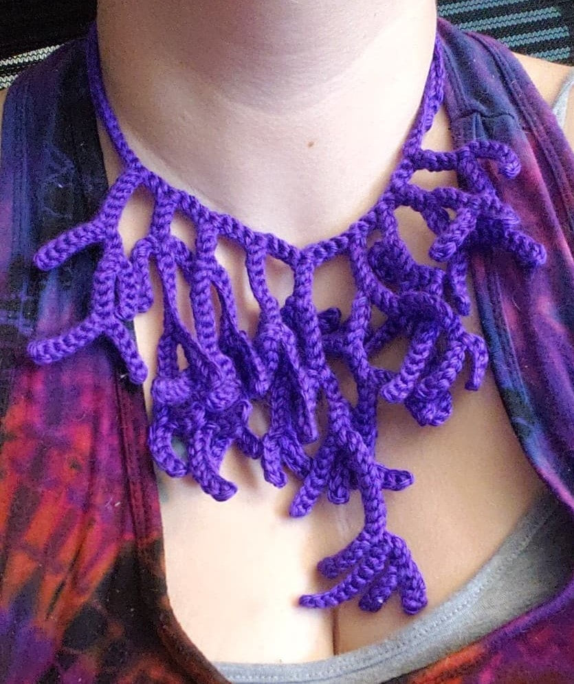 Crochet Coral Necklace